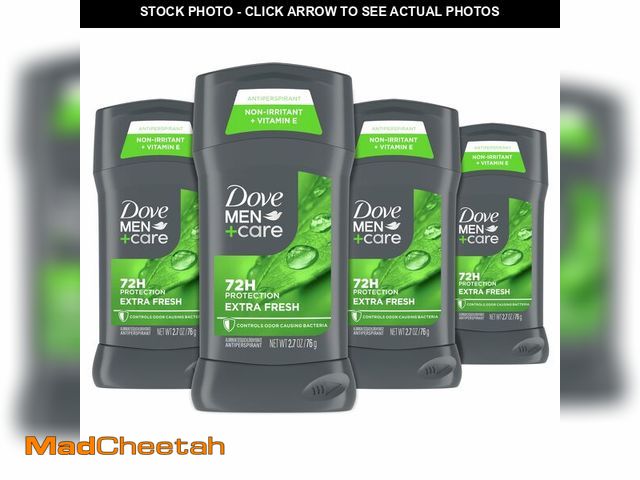 Lot 74-13959751 - DOVE MEN + CARE Antiperspirant Deodorant Stick for Men 4 Count Extra Fresh with 72-hour Sweat &amp; ...