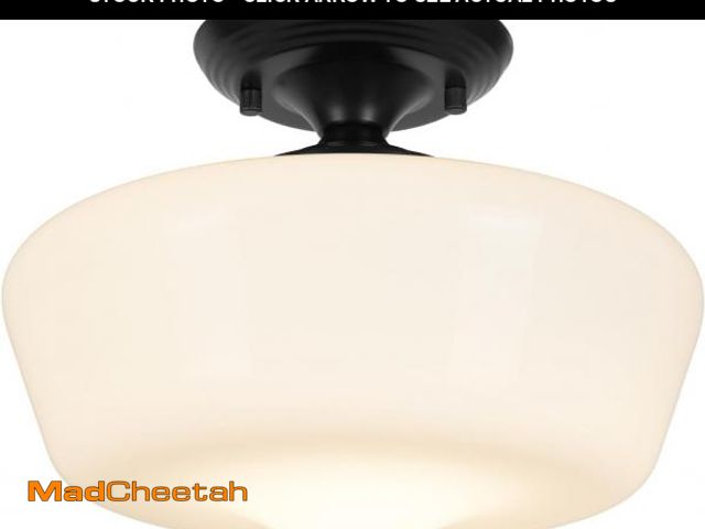 Lot 74-11556135 - Rosient Schoolhouse Style Semi Flush Mount Ceiling Light Fixture, 12" Modern Hallway Ceiling Lamp wi...