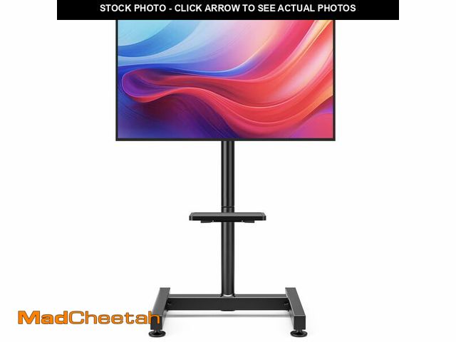 Lot 74-13624826 - Floor TV Stand with Mount for 13-50 inch Screens, Tilting and Height Adjustable Floor Monitor Stand ...