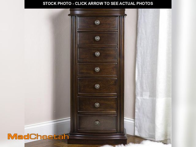 Lot 74-12287253 - Landry Walnut Jewelry Armoire 40 in. X 17.75 in. X 13 in. - UNUSED