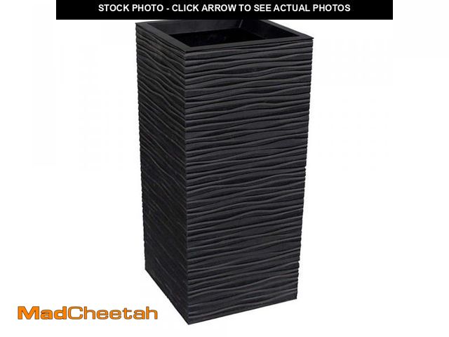 Lot 74-12483464 - Vigoro Serenity 13.5 in. x 26 in. Slate Rubber Self-Watering Decorative Pot - UNUSED
