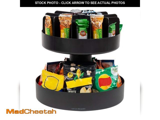 Lot 74-14441811 - 2-Tier Plastic Snack Carousel Countertop Organizer Lazy Susan 14.25 in. L x 14.25 in. W x 14 in. H, ...