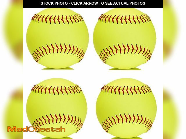 Lot 74-14212046 - OMYOPY Official Size Softballs 12" Softballs Fastpitch Practice, Unmarked &amp; Leather Covered Trai...