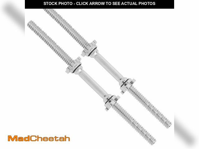 Lot 74-13802471 - Yes4All Pair of Threaded Dumbbell Handles 24 inch with Collars, Chrome Grip, Fit 1Ã¢â¬Â Plates, We...