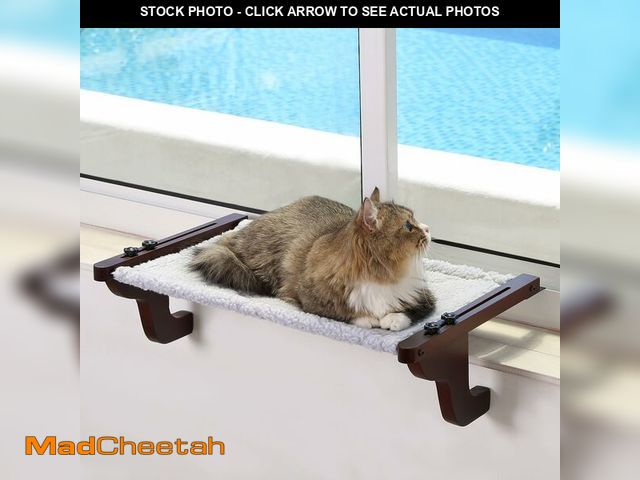 Lot 74-12461693 - Zakkart Easy Seat Cat Perch for Window Sill - Hammock Design w/Premium Wood &amp; Robust Metal Frame...