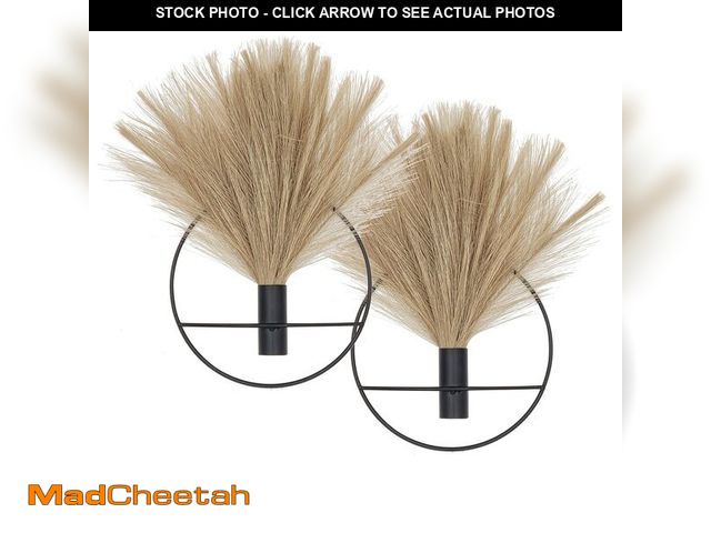 Lot 74-12458053 - Pretty Jolly Boho Wall Decor, Wall-Mounted Metal Art, Hanging Artificial Pampas Display, Living Room...