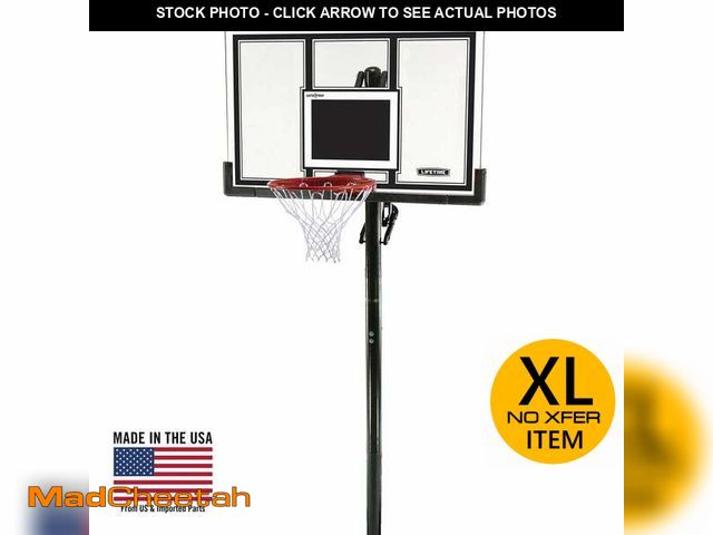Lot 74-12548504 - Lifetime 54-Inch Shatterproof Inground Basketball Hoop with Power Lift Adjustment &amp; Slam-It Pro ...
