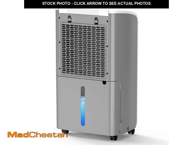 Lot 74-14255393 - Edendirect 50 pt. 4,500 sq. ft. Dehumidifier for Basement in White with Drain Hose, Bucket, Continuo...