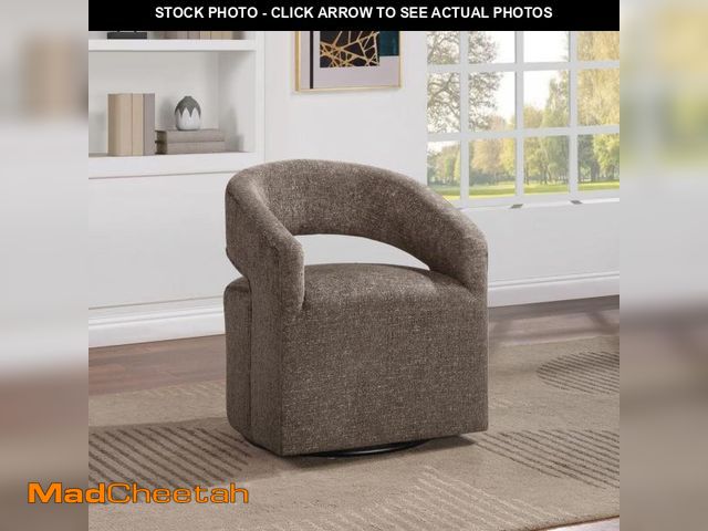 Lot 74-12463075 - OSP Home Furnishings Devin Charcoal Fabric Swivel Chair - UNUSED