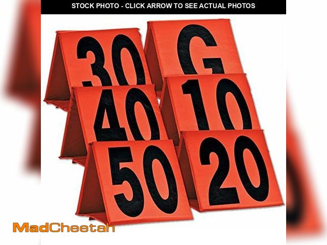 Lot 74-13039862 - CHAMPRO Non-Weighted Football Yard Markers - 13" x 13", Colors May Vary - UNUSED