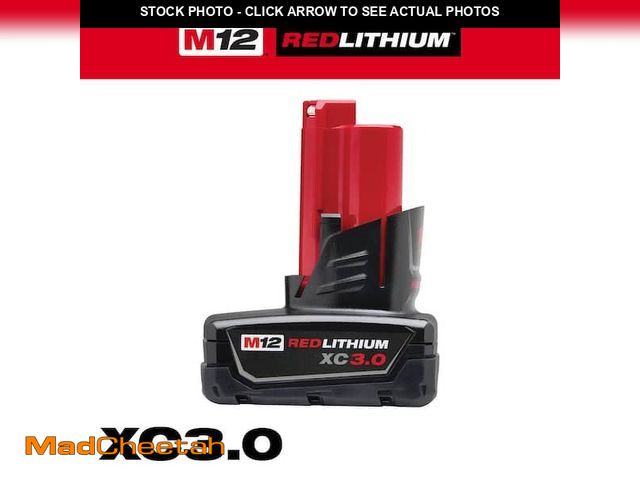 Lot 74-12555143 - M12 12-Volt Lithium-Ion XC Extended Capacity Battery Pack 3.0Ah - UNUSED
