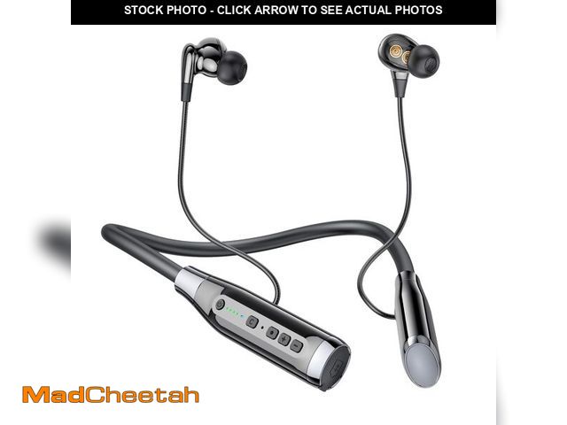 Lot 74-12713037 - HURKEYE Bluetooth Headphones Neckband 100 Hours Extra Long Playback with Microphone Headset, 4 Speak...