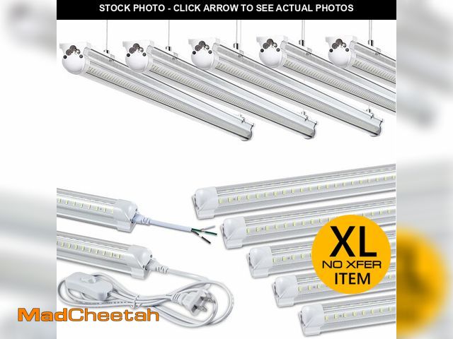 Lot 74-14611692 - Skymoatled 12Pack 8FT LED Shop Light Garage Lights,100W 6000K 15000LM White Light,Hanging/Surface Mo...