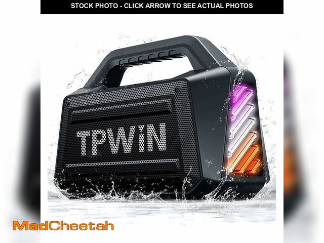 Lot 74-14273315 - TPWIN Bluetooth Speaker - 80W Loud Rugged Outdoor Speakers, IPX6 Waterproof, 20H Playtime, Deep Bass...