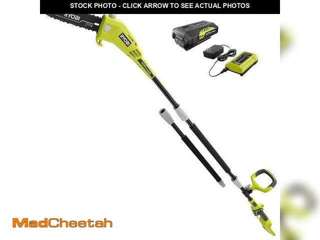 Lot 74-12550224 - RYOBI Cordless Battery Pole Saw with 2.0 Ah Battery and Charger - UNUSED