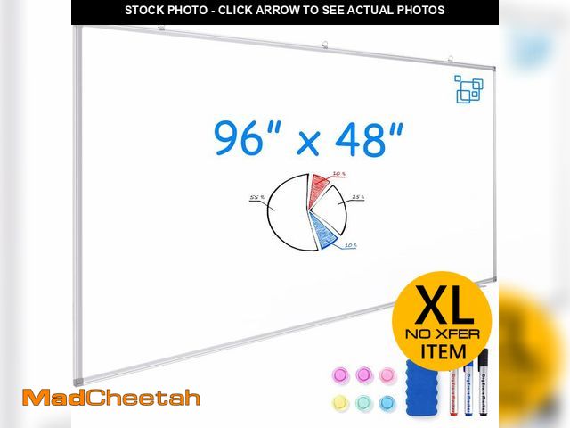 Lot 74-13117243 - Large Dry Erase Board 96 x 48 Inch, maxtek Magnetic White Board Dry Erase for Wall 8' x 4' Wall-Moun...