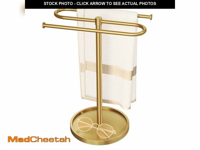 Lot 74-14145055 - Bathroom Hand Towel Holder Stand Gold, S-Shape Countertop Towel Standing, Stainless Steel Towel Rack...