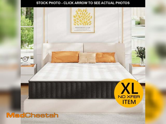 Lot 74-14260592 - EDX 10 Inch King Memory Foam Mattress for Cooling Charcoal, Medium Firm Support for Back Pain Relief...