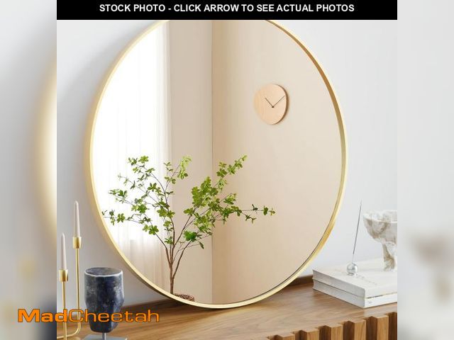 Lot 74-12510539 - Sweetcrispy Gold Round Wall Mirror 24 Inch, Bathroom Mirrors for Over Sink, Circle Mirror for Bathro...
