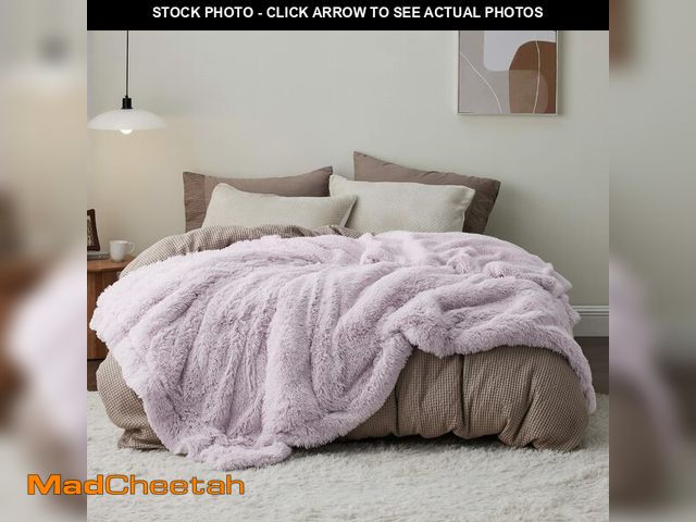 Lot 74-12709777 - Bedsure GentleSoft Fluffy Lavender Purple Blankets Queen Size for Bed, Thick Sherpa Faux Fur Fleece ...