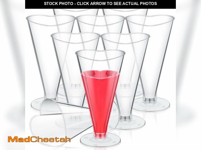 Lot 74-13550793 - Ziliny 50 Pcs Valentine's Day Cups Valentine Shot Glasses 5.6 oz Heart Shaped Champagne Flutes Dispo...
