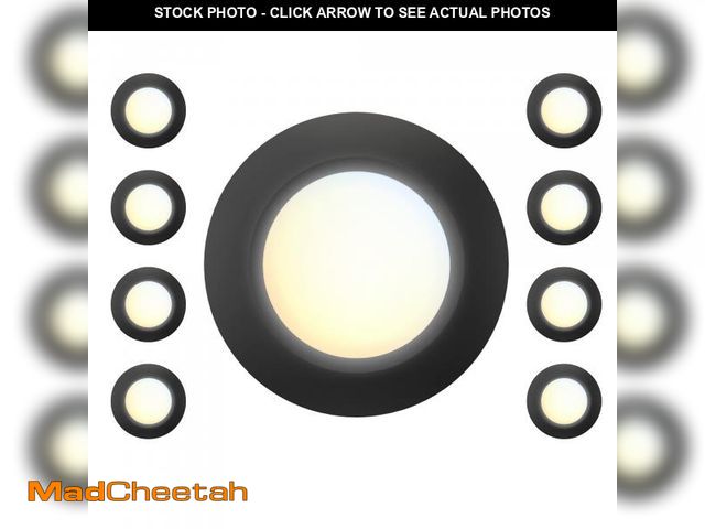 Lot 74-11552026 - JULLISON 8 Packs 6 Inch Black 5CCT Field Selectable LED Low Profile Recessed &amp; Surface Mount Dis...
