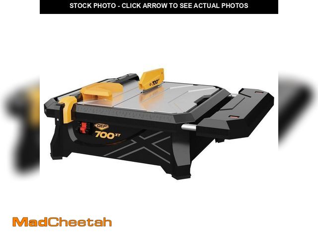 Lot 74-13002319 - *DIRTY/MISSING BLADE AND COVER* QEP 700XT 3/4 HP Wet Tile Saw with 7 in. Blade and Table Extension *...