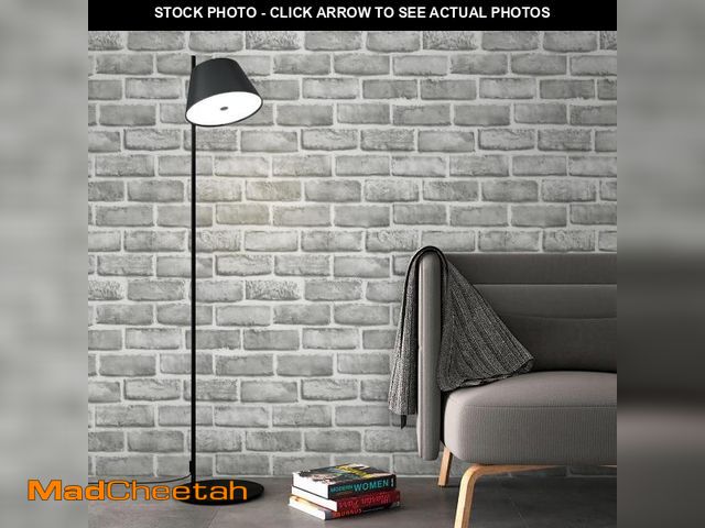 Lot 74-12407372 - Guvana 17.3" x 394" Grey Brick Wallpaper Peel and Stick 3D Brick Contact Paper Self Adhesive Wallpap...