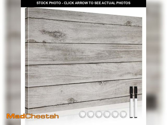 Lot 74-13816545 - Magnetic Boards for Wall 18"x24" Wooden Planks Print Decorative White Board Magnetic Dry Erase Board...