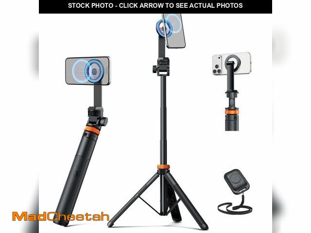 Lot 74-14059084 - EUCOS 63" Magsafe Tripod, Tripod for iPhone &amp; Magnetic Selfie Stick Tripod with Remote, Strong M...