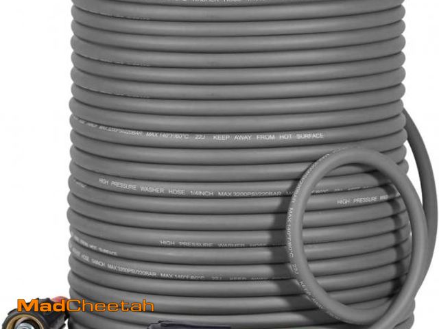Lot 74-12333907 - YAMATIC Super Flexible Pressure Washer Hose 100FT 1/4", Kink Resistant Power Washer Hose Replacement...