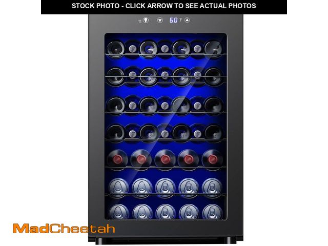 Lot 74-12920591 - SIMZLIFE 20.3in. Digital Control 45-Bottle Wine Cooler in Black,Cellar Cooling Unit,Undercounter/ Fr...