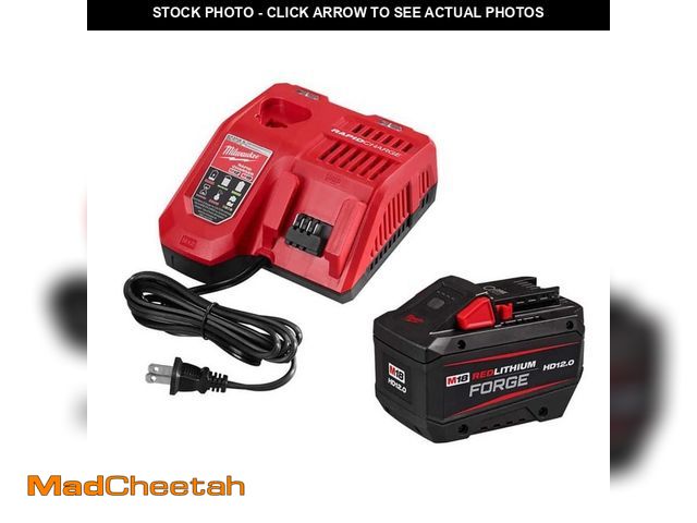 Lot 74-13056660 - Milwaukee M18 18-Volt Lithium-Ion REDLITHIUM FORGE Starter Kit with 12. 0Ah Battery and Charger - UN...