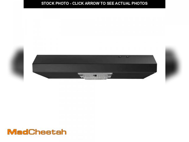 Lot 74-12464579 - Vissani Arno 30 in. 240 CFM Convertible Under Cabinet Range Hood in Black with Lighting and Charcoal...