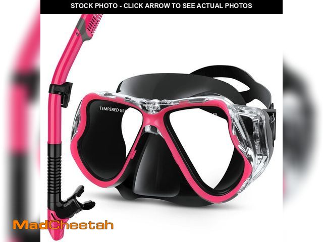 Lot 74-14380964 - Greatever Dry Snorkel Set,Panoramic Wide View Anti-Fog Scuba Diving Mask,Professional Snorkeling Gea...