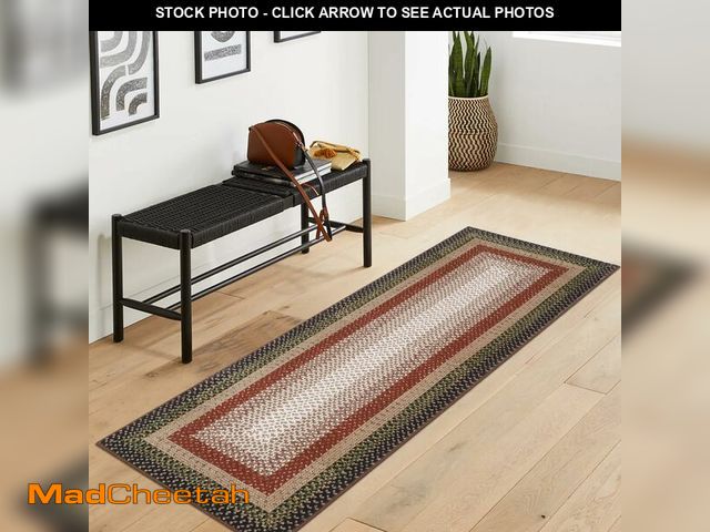 Lot 74-12977380 - RUGSREAL Washable Runner Rug 2x8 Non Slip Braided Hallway Runner Rug Stain Resistant Kitchen Runner ...