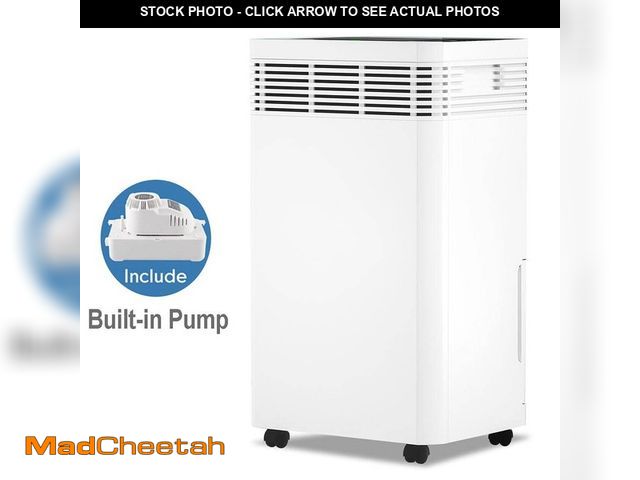 Lot 74-13985403 - Edendirect 140 pt. 7,000 sq.ft. Commercial Dehumidifiers with Pump for Basement in White with Bucket...