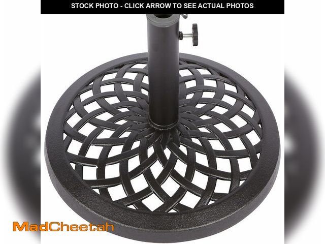 Lot 74-14305248 - Trademark Innovations Cast Iron Umbrella Base - 17.7 Inch Diameter (Black) - UNUSED