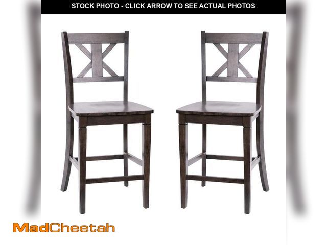 Lot 74-12248697 - Flash Furniture Gwendolyn Commercial Grade Modern Farmhouse Counter Stool - Solid Wood Frame - Integ...