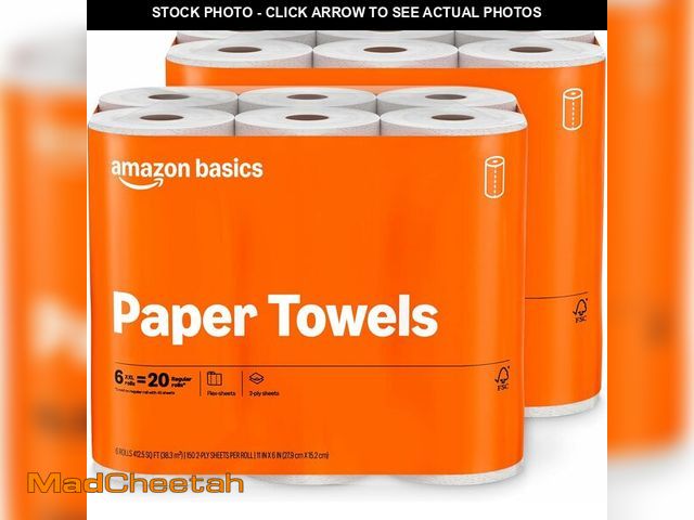 Lot 74-14581646 - Basics 2-Ply Flex-Sheets Paper Towels, 12 Basics Rolls = 40 Regular Rolls, Everyday Value with 150 S...