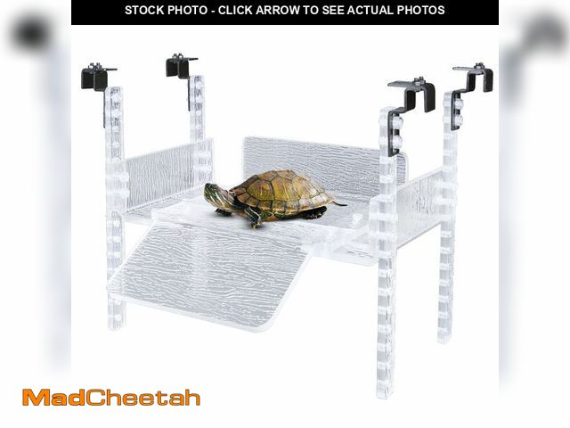 Lot 74-12717064 - SIKGFPN Adjustable Turtle Basking Platform, 10-13" Wide, Slip-Resistant Ramp, Acrylic, Transparent, ...