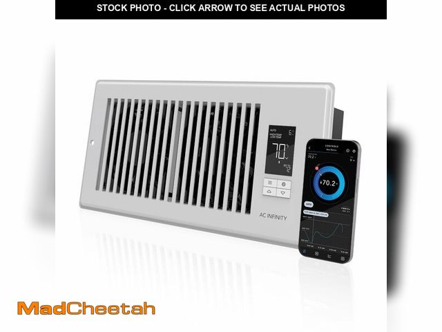 Lot 74-13621562 - AC Infinity AIRTAP T4 White, Register Booster Fan for 4Ã¢â¬Â x 10Ã¢â¬Â Register Holes, Improves ...