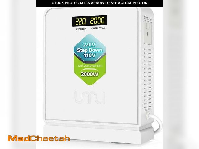 Lot 74-12221790 - UMI 2000W Step Down Voltage 220v to 110v Converter, Heavy Duty Power Converter, Power Transformer wi...
