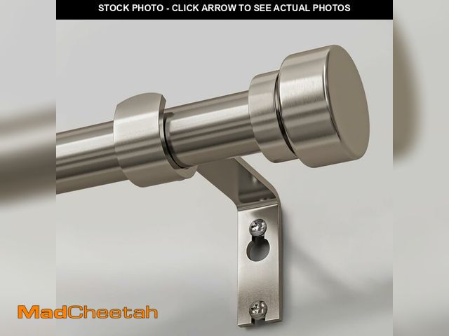Lot 74-14269607 - Lootkell Modern Brushed Nickel Curtain Rods for Windows 48 to 84 Adjustable Length Heavy Duty 1" Dia...