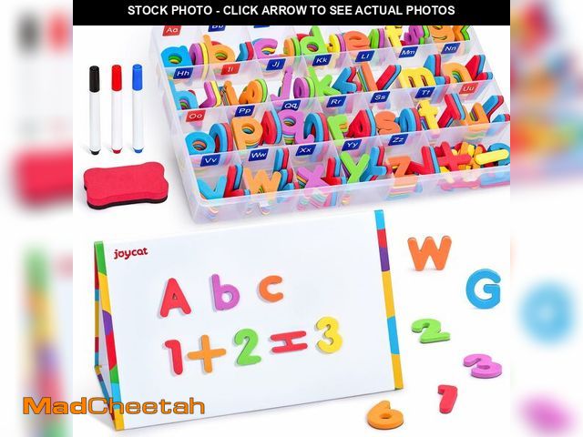 Lot 74-12702252 - JoyCat Classroom Magnetic Letters Kit 248 Pcs with Double-Side 3D Foldable Magnetic Board - Foam Alp...