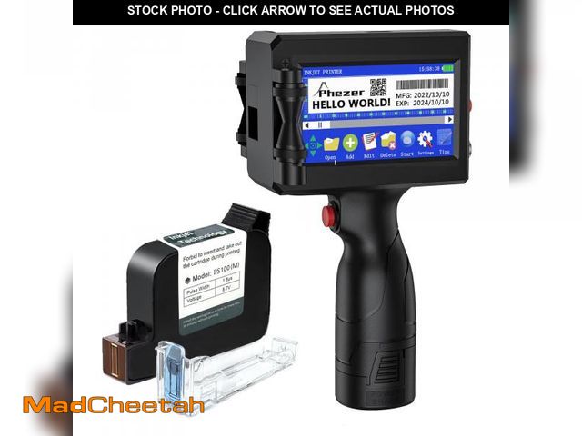 Lot 74-12124995 - Phezer P15 Handheld Inkjet Printer for Flat Surface 0.5 Inch Nozzle for QRCode Barcode Production Da...