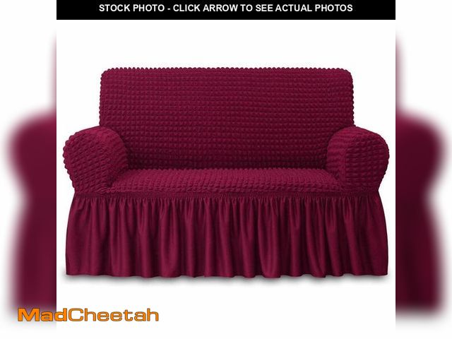 Lot 74-12704136 - NICEEC Loveseat Slipcover Red Loveseat Cover 1 Piece Easy Fitted Sofa Couch Cover Universal High Str...