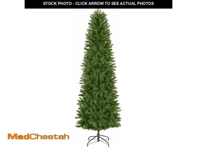 Lot 74-13382453 - National Tree Company 7.5 ft Unlit Kingswood Fir Slim Artificial Christmas Tree, 1,075 Tips, Include...