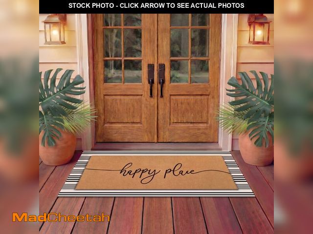 Lot 74-14214321 - Tinideya 2 Pcs Summer Door Mat 17"x47" Happy Place Welcome Non Slip Coir Mats Large Floor Layering B...