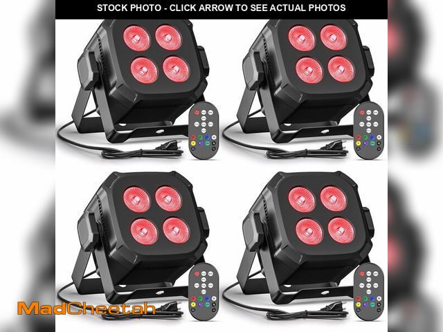 Lot 74-12971120 - Dazzlingstage Mini Led Stage Lights, Corded 4 * 8w Led Par Lights, Lightweight RGBW 4 in 1 LED Stage...